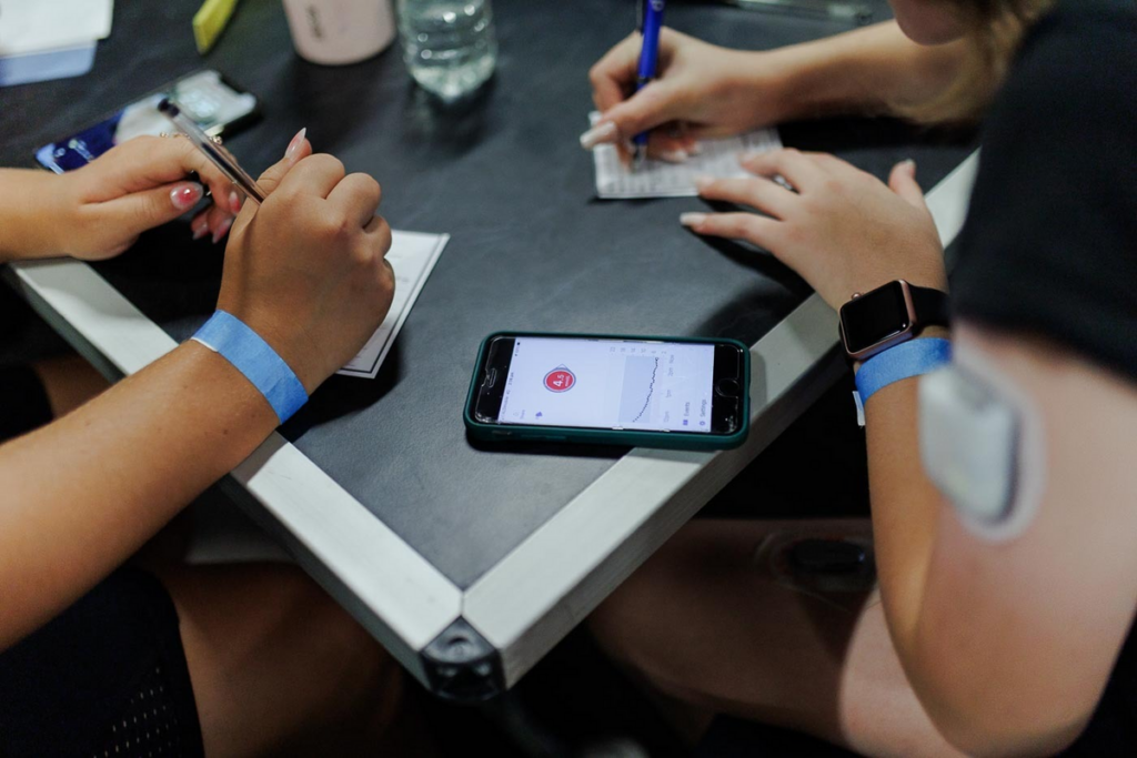 Mobile phone displaying health information